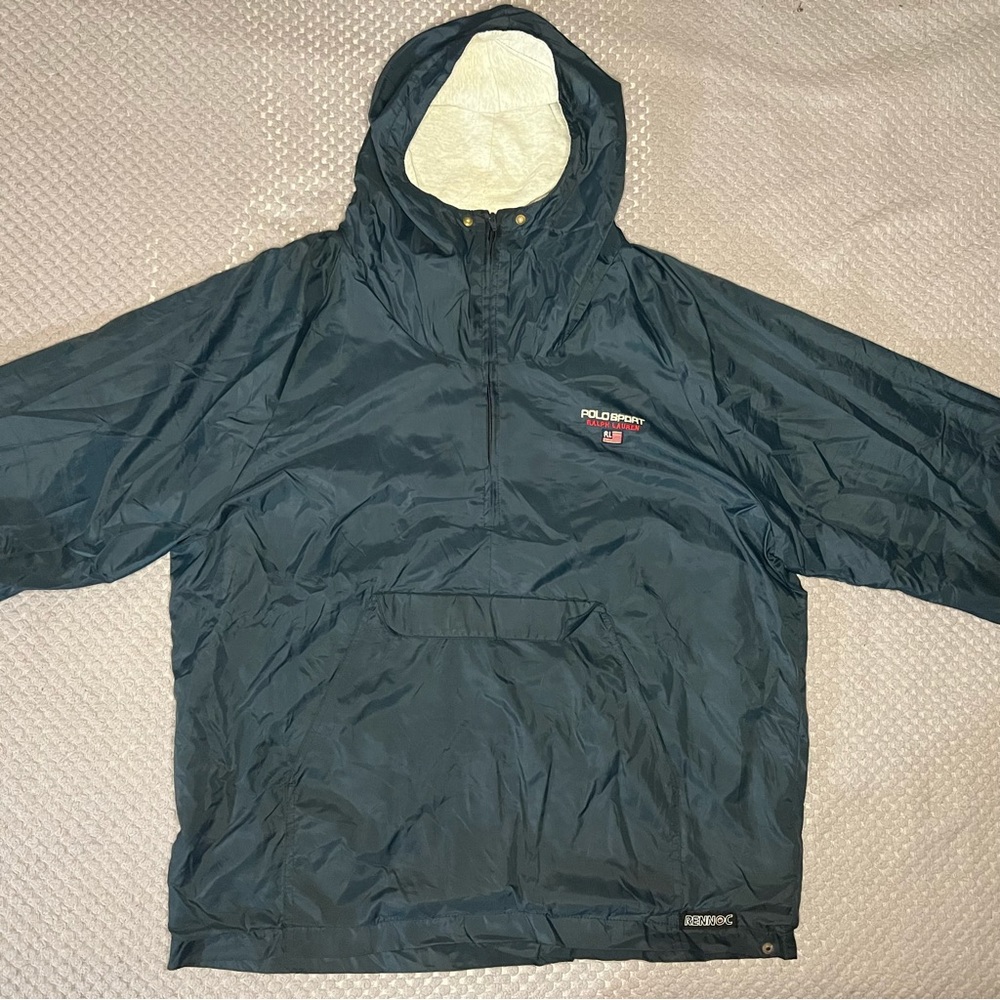 Polo Sport by Ralph Lauren x Rennoc Blue Half-Zip Lined Pouch Pocket Hoodie